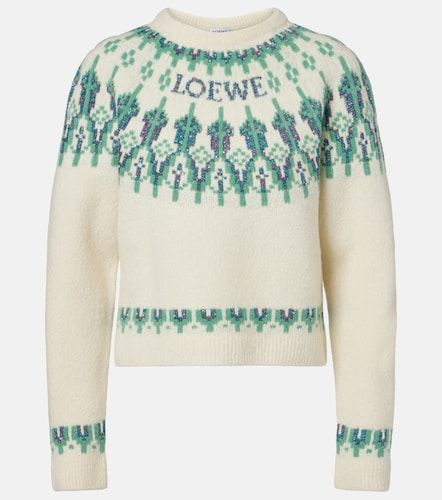 Pullover Fair Isle in jacquard di misto lana - Loewe - Modalova