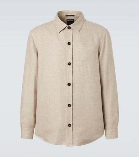 Giacca camicia in cashmere, lino e seta - Zegna - Modalova