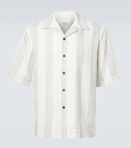 Textured Striped cotton bowling shirt - Commas - Modalova