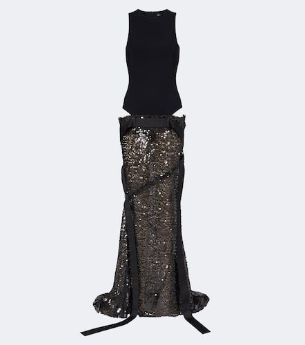 Abito lungo con paillettes - The Attico - Modalova