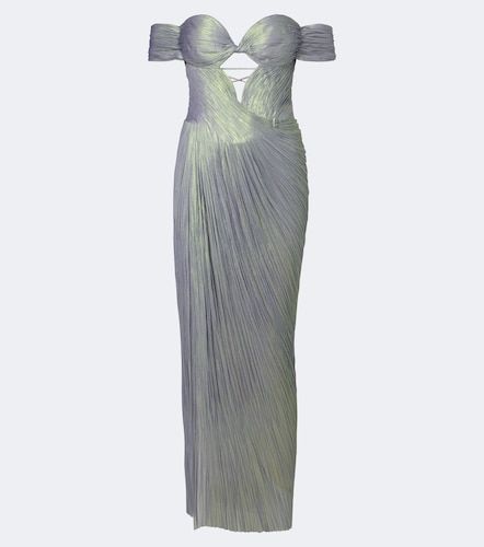 Edena pleated off-shoulder silk bustier gown - Maria Lucia Hohan - Modalova