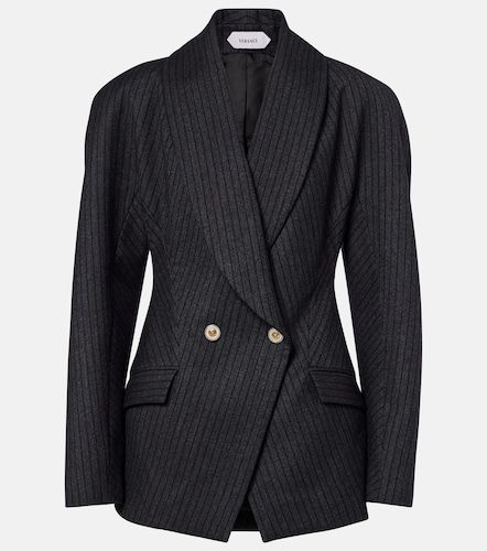 Double-breasted virgin wool twill blazer - Versace - Modalova