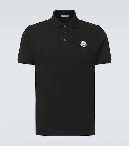 Polo de piqué de algodón con logo - Moncler - Modalova