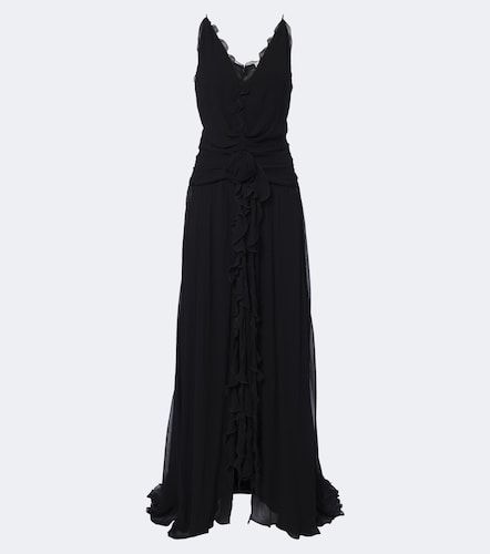 Abito lungo in georgette con volant - Blumarine - Modalova