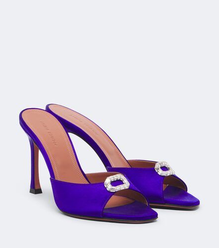 Mini Camelia embellished satin mules - Amina Muaddi - Modalova