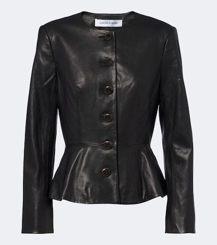 Quinn peplum leather jacket - Veronica Beard - Modalova
