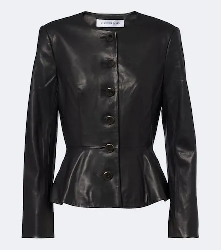 Quinn peplum leather jacket - Veronica Beard - Modalova
