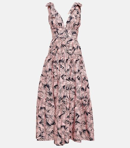 Tiered cotton-blend midi dress - Carolina Herrera - Modalova