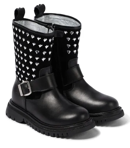 Monnalisa Botas de piel adornadas - Monnalisa - Modalova