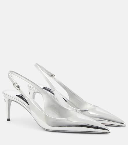 Metallic leather slingback pumps - Dolce&Gabbana - Modalova