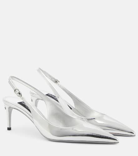 Pumps slingback in pelle metallizzata - Dolce&Gabbana - Modalova