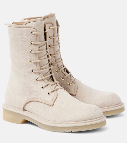 Bakerzip suede-trimmed combat boots - Max Mara - Modalova