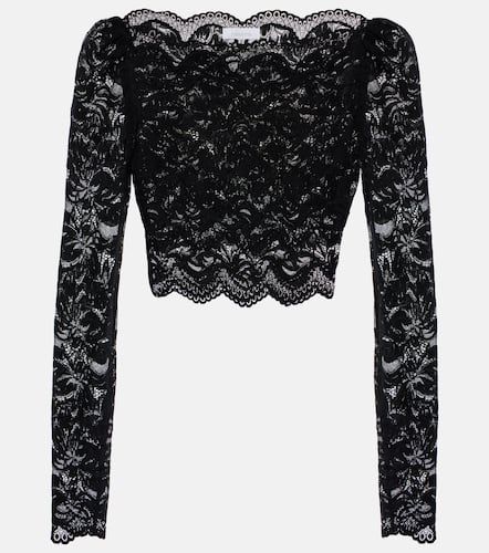 Top raccourci en dentelle à fleurs - Rabanne - Modalova
