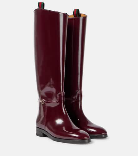 Horsebit patent leather knee-high boots - Gucci - Modalova