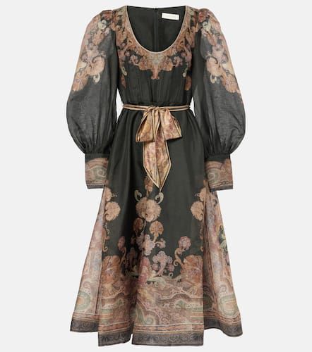 Illustration linen and silk midi dress - Zimmermann - Modalova