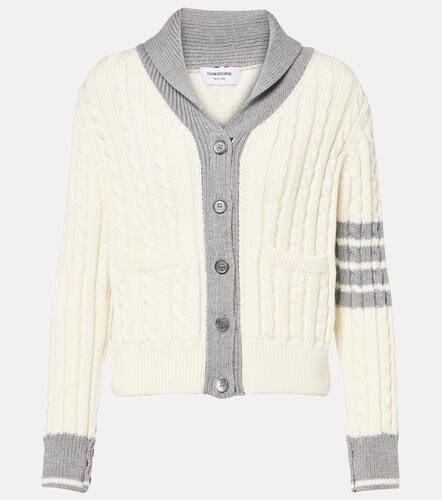 Bar cable-knit wool cardigan - Thom Browne - Modalova