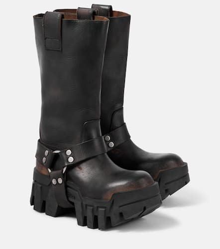 Bulldozer Harness leather biker boots - Balenciaga - Modalova