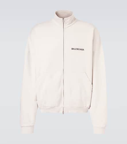 Logo cotton jersey track jacket - Balenciaga - Modalova