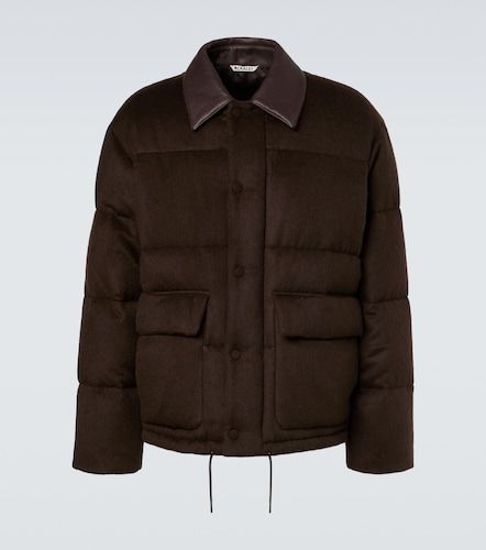 Daunenjacke aus Kamelhaar mit Leder - Auralee - Modalova