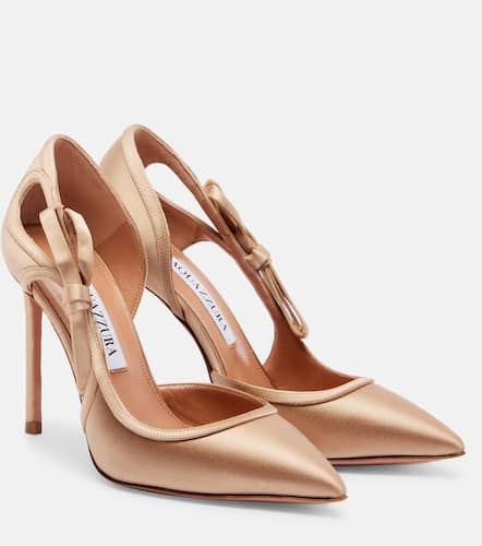 Soave 105 bow-detail satin pumps - Aquazzura - Modalova