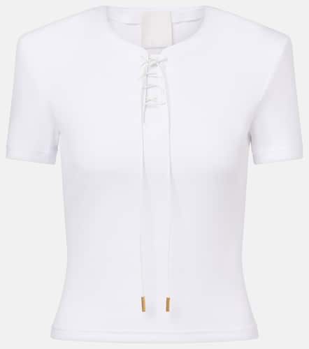 G lace-up cotton-blend jersey T-shirt - Givenchy - Modalova