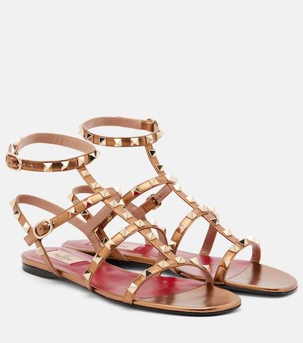 Rockstud metallic leather sandals - Valentino Garavani - Modalova