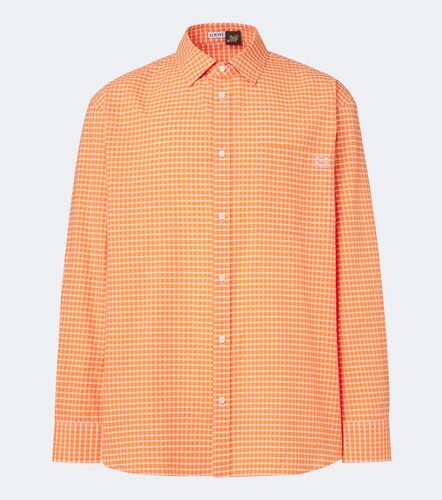 Camicia in misto cotone a quadri - Loewe - Modalova