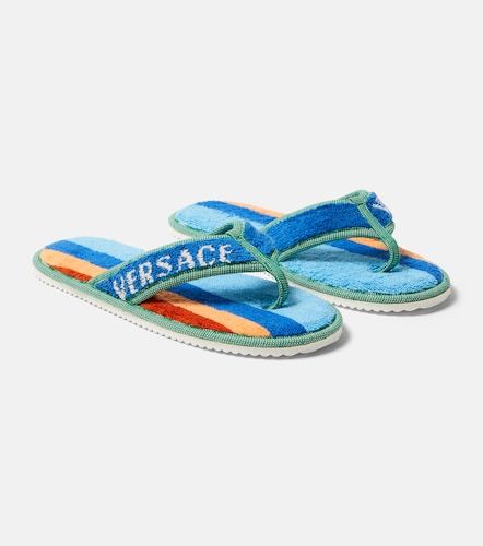 Ciabatte in spugna di cotone a righe - Versace Home - Modalova