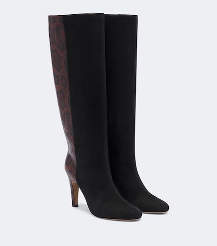 Leather and suede knee-high boots - Ferragamo - Modalova