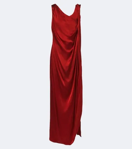 Vestido largo de satén drapeado - Maison Margiela - Modalova