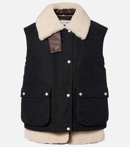 Gilet in misto cotone con shearling - Loewe - Modalova