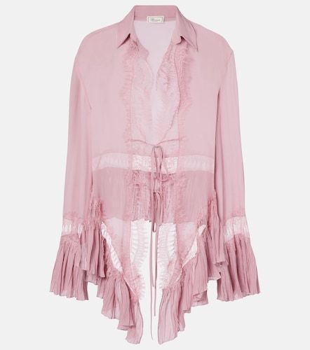 Hemd aus Georgette mit Spitze - Blumarine - Modalova