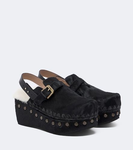Mules in cavallino con shearling - Mou - Modalova