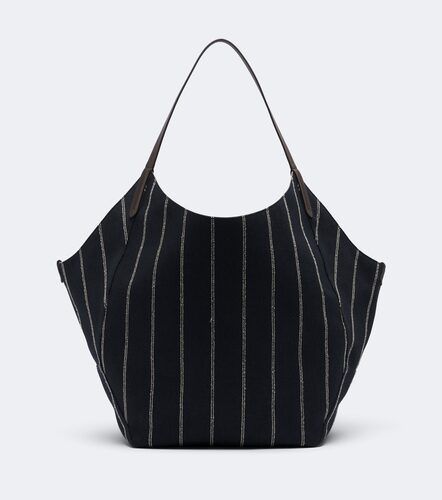 Monili striped canvas tote bag - Brunello Cucinelli - Modalova