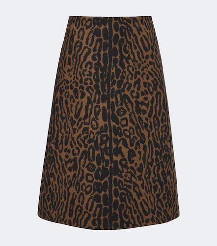 Leopard-print virgin wool midi skirt - Carolina Herrera - Modalova