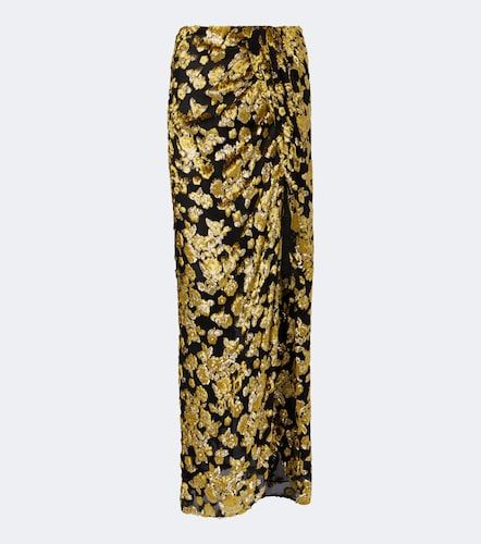 Falda larga de jacquard de terciopelo adornada - Balmain - Modalova