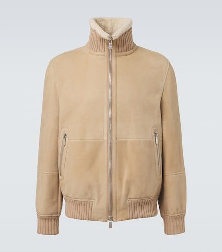 Bomber in suede con shearling - Brunello Cucinelli - Modalova