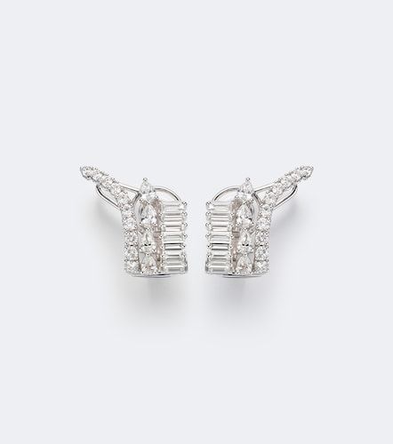 Pendientes de clip Y-Couture de oro blanco de 18 ct con diamantes - Yeprem - Modalova