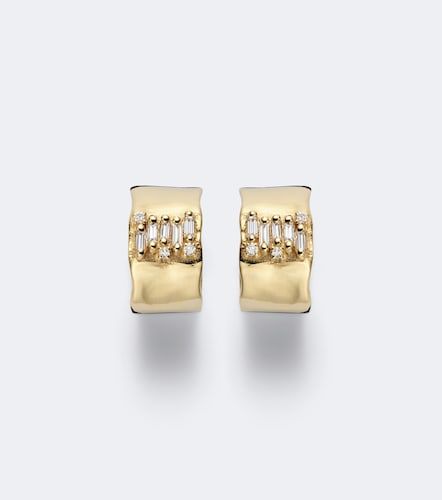 Mini 18kt hoop earrings with diamonds - Suzanne Kalan - Modalova