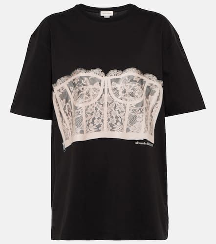 Camiseta de algodón con encaje - Alexander McQueen - Modalova