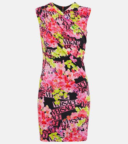 Floral-print jersey minidress - Versace - Modalova