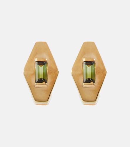 Deco Rombo Mini 9kt earrings with tourmaline - Aliita - Modalova