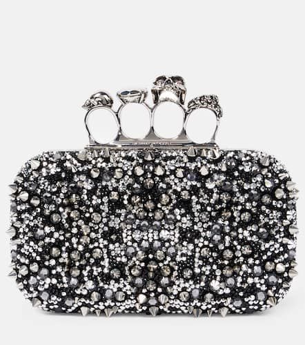 Knuckle embellished leather clutch - Alexander McQueen - Modalova