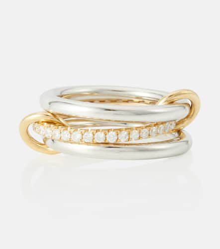 Libra sterling silver and 18kt gold ring with diamonds - Spinelli Kilcollin - Modalova