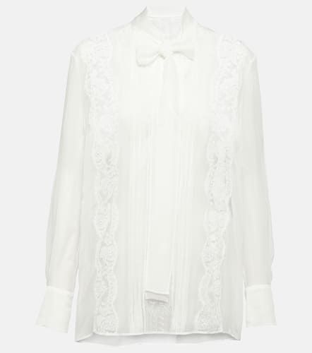 Lace-trimmed silk-blend blouse - Dolce&Gabbana - Modalova