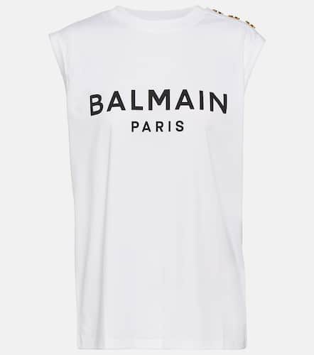 Balmain Logo cotton jersey tank top - Balmain - Modalova