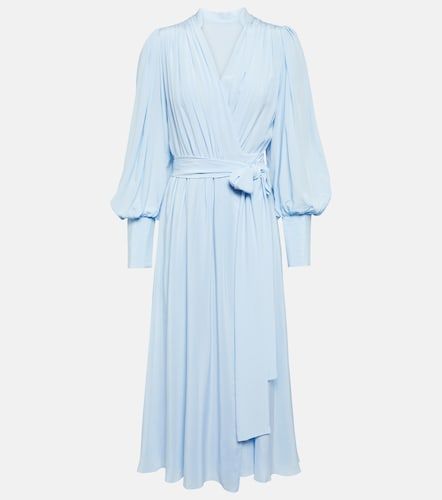Vestido midi de seda drapeado - Costarellos - Modalova