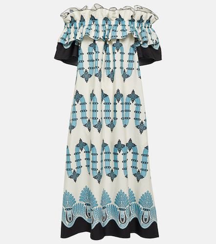 Breakfast printed cotton poplin midi dress - La DoubleJ - Modalova