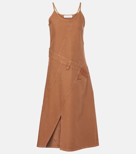 Logo asymmetric cotton midi dress - JW Anderson - Modalova