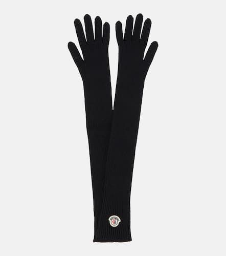 Moncler Logo virgin wool gloves - Moncler - Modalova